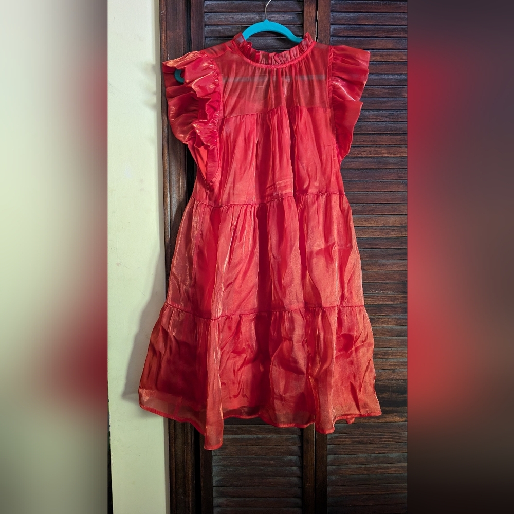 Orange ruffle dress by entro